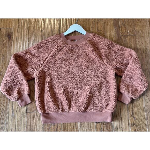 Old Navy burnt orange Sherpa crewneck sweater small - Picture 9 of 9